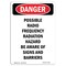Signmission OSHA Danger, Possible Radio Frequency Radiation, 14in X 10in Rigid Plastic, 10" W, 14" H, Portrait OS-DS-P-1014-V-2293 - alternate 1